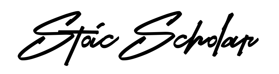 Stoic Scholar Logo Black Text Transparent Background